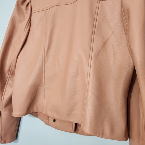 Marie Oliver Maeve Moto Jacket Vegan Leather in Beige Blush, S - Picture 9 of 11